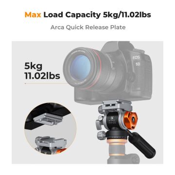 K&F Concept Profesyonel Video Tripod Başlığı