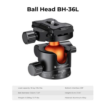 K&F Concept Bilyalı Metal Tripod Başlığı