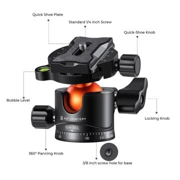 K&F Concept Bilyalı Metal Tripod Başlığı