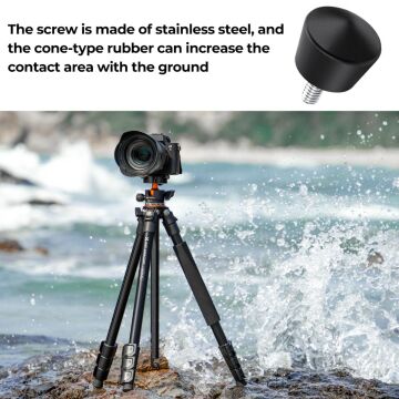 K&F Concept 1/4 inç Dişli Kauçuk Tripod Ayak Vidası