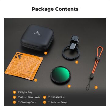 K&F Concept 67mm ND2-32 Telefon Lens Filtre Kiti