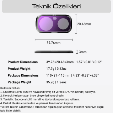 Insta360 Luna Ultra ND Filtre Seti (ND4+ND16+ND64)