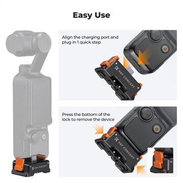K&F Concept Osmo Pocket 3/4 için Type-C Şarj Soketli Genişleme Braketi