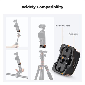 K&F Concept Osmo Pocket 3/4 için Type-C Şarj Soketli Genişleme Braketi