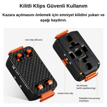 Insta360 X5 için Manyetik Katlanabilir Hızlı Çıkarma Adaptör