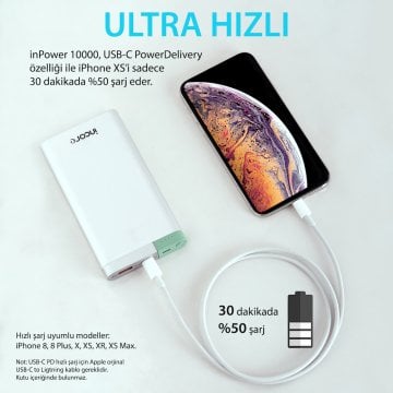 INCORE inPower 10000 mAh PD QC 3.0 Hızlı Şarj Cihazı Powerbank