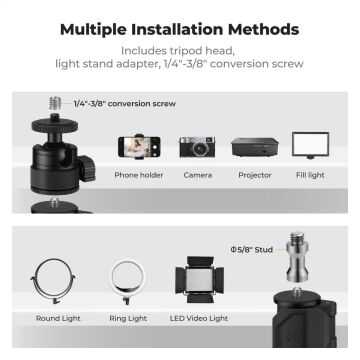 K&F Concept Kamera ve Telefon Masaüstü Montaj Standı