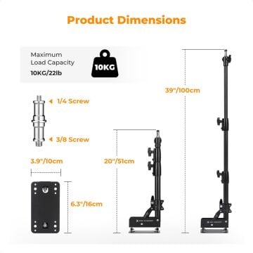 K&F Concept 100cm Duvara Monte Üçgen Bom Kolu