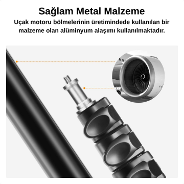 K&F Concept 200cm Alüminyum Katlanabilir Işık Tripod