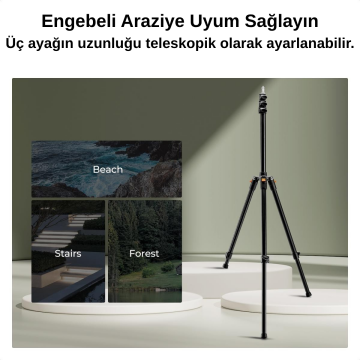 K&F Concept 200cm Alüminyum Katlanabilir Işık Tripod
