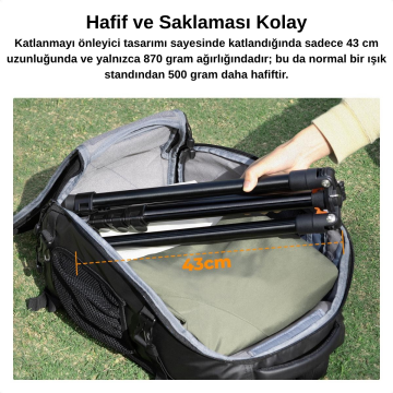 K&F Concept 200cm Alüminyum Katlanabilir Işık Tripod