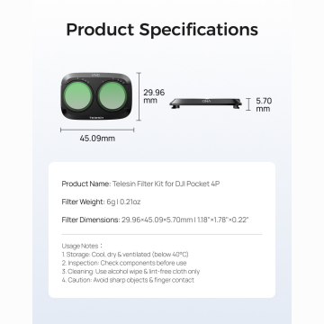 Telesin Osmo Pocket 4P VND2-32 Filtre