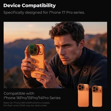 K&F Concept iPhone 17 Pro ve Pro Max için ND2-32 Filtre