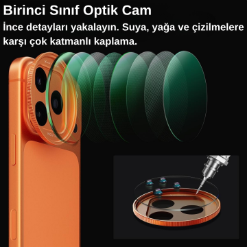 K&F Concept iPhone 17 Pro ve Pro Max için ND2-32 Filtre Orange