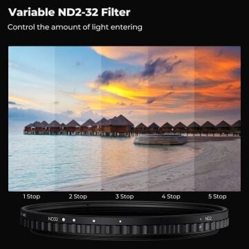K&F Concept 82 mm ND2-ND32 Değişken Filtre