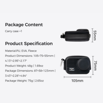 Telesin Osmo Action 6, 5 Pro, 4 için Mini Taşıma Çantası