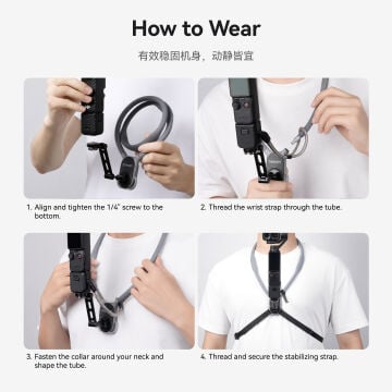 Telesin Gimbal Camera Neck Mount (Pocket 3, 4, 4P ve Luna Uyumlu)