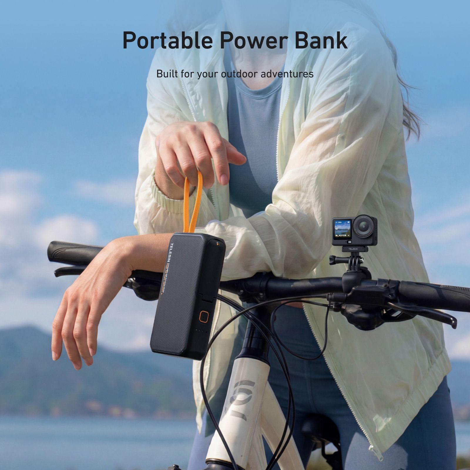 Telesin Portable Power Battery bisiklet turunda kullanım