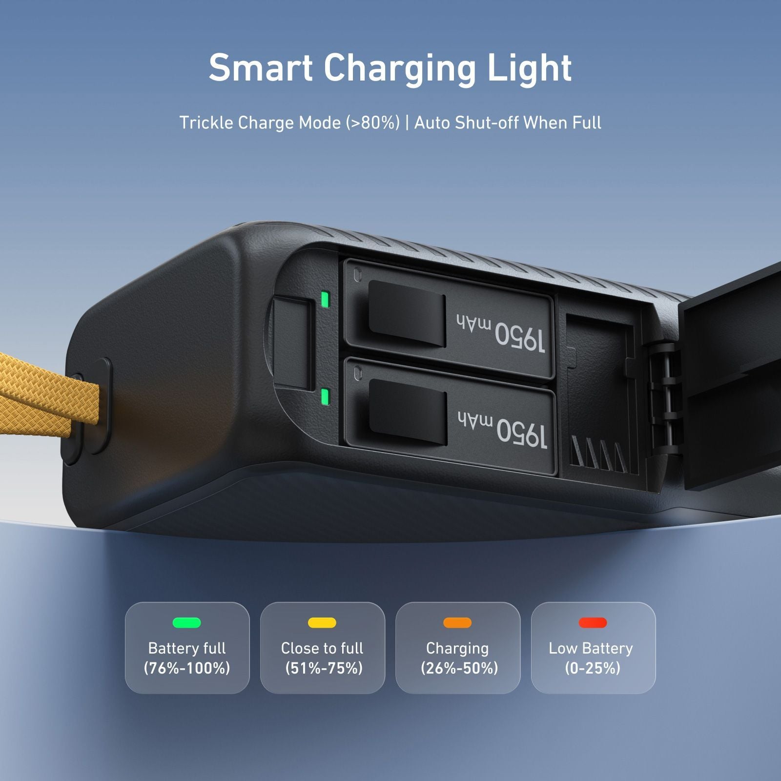 Telesin Portable Power Battery akıllı şarj LED göstergesi