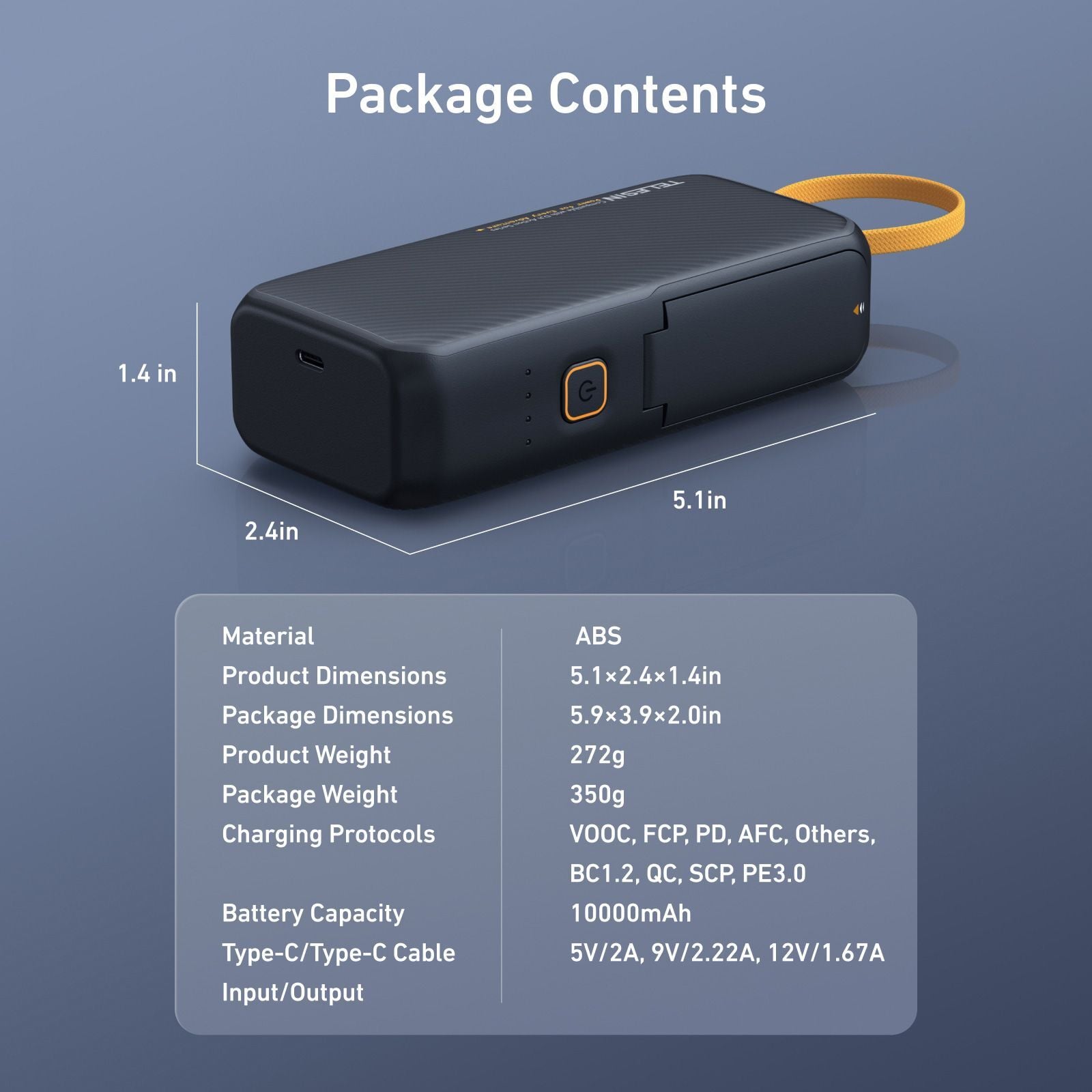 Telesin Portable Power Battery kutu içeriği ve teknik özellikler