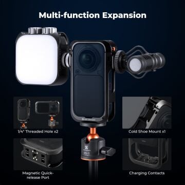 K&F Concept Insta360 X6 Metal Koruma Kafesi (Cage)