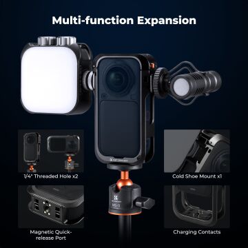 K&F Concept Insta360 X6 Metal Koruma Kafesi (Cage)