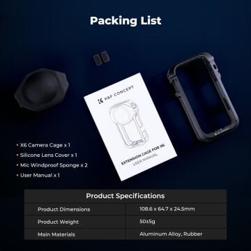 K&F Concept Insta360 X6 Metal Koruma Kafesi (Cage)