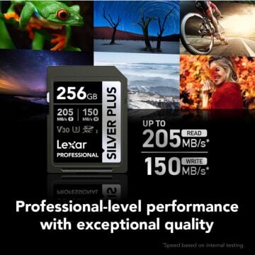 Lexar Professional SILVER PLUS 256 GB SDXC Hafıza Kartı (205 MB/s, V30)