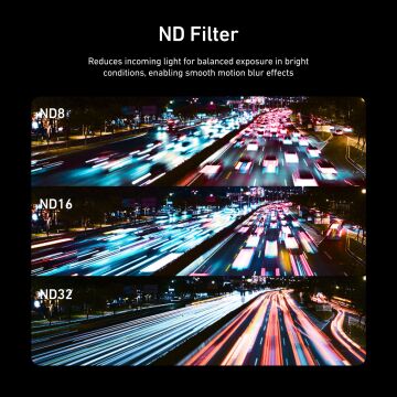 Telesin Osmo Action 5 Pro için Filtre Seti (CPL + VND + UV)
