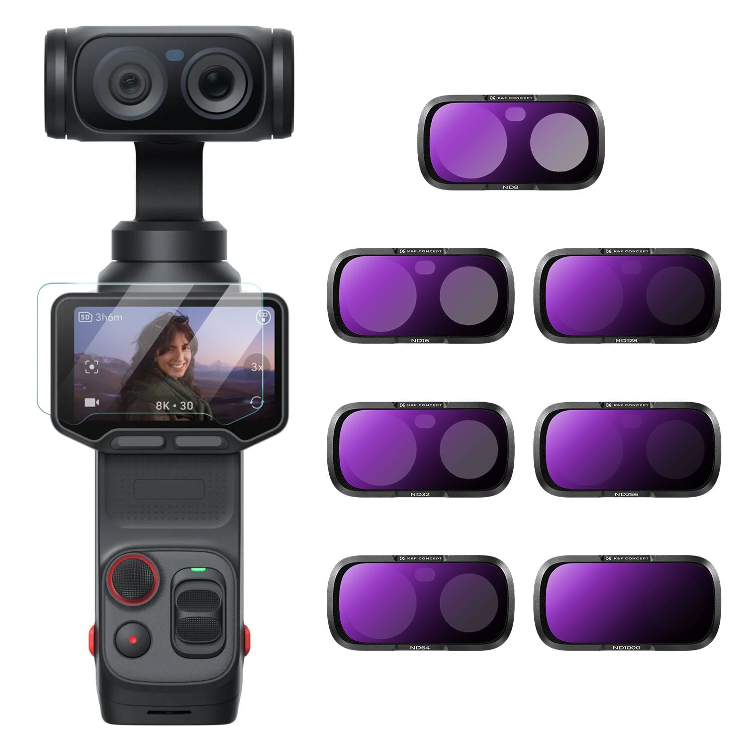 K&F Concept Insta360 Luna Ultra 7'li ND Filtre Seti (ND8-ND1000)