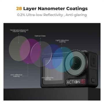 K&F Concept Osmo Action 5 Pro 6'lı Filtre Seti (CPL + ND8-ND256)
