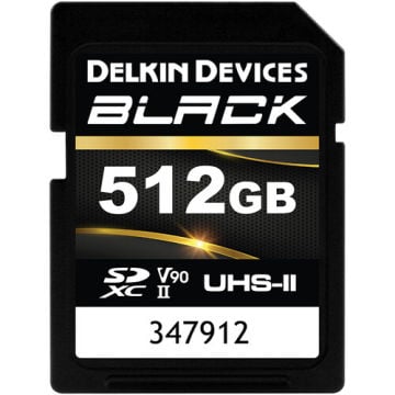 Delkin Devices Black 64/128/256/512GB UHS-II V90 SD CARD 512GB
