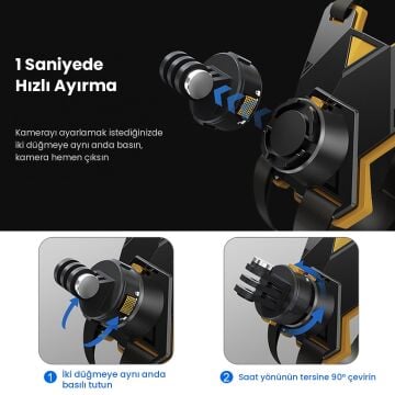 PULUZ Manyetik Kask Çene Bağlantı Aparatı