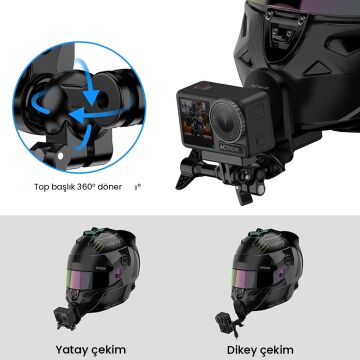PULUZ Mandallı Kask Çene Aparatı Aksiyon Kamera