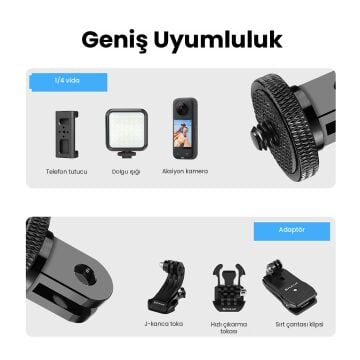 PULUZ 1/4 İnç Vidalı Metal Tripod Dönüştürücü Adaptör