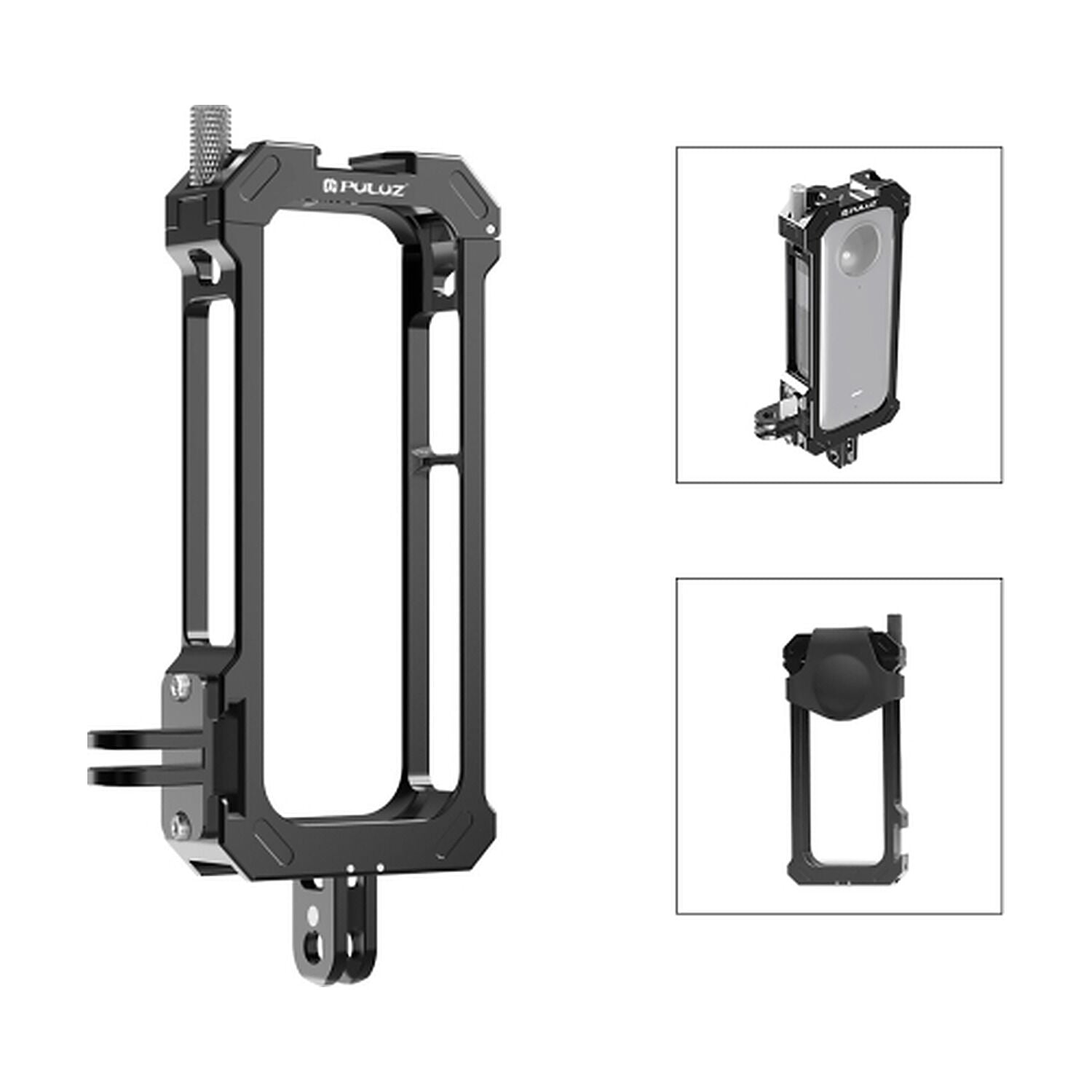 PULUZ Insta360 X3 Metal Kafes Cold Shoe Yuvalı