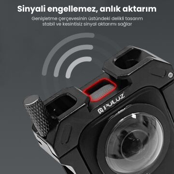 PULUZ Insta360 X3 Metal Kafes Cold Shoe Yuvalı