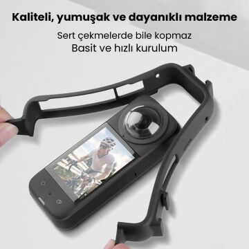 PULUZ Insta360 X3 Koruma Çerçevesi Cold Shoe Yuvalı