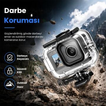 PULUZ GoPro MISSION 1 / 1 PRO 60m Su Altı Dalış Kabı (Dive Case)