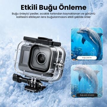 PULUZ GoPro MISSION 1 / 1 PRO 60m Su Altı Dalış Kabı (Dive Case)