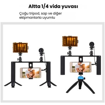 PULUZ Alüminyum Telefon Video Rig Vlog Sabitleyici