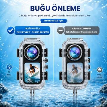 PULUZ Insta360 X6 60m Su Altı Dalış Kabı (Dive Case)