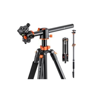 K&F Concept 185cm Yatay Kollu (Deve Boynu) Alüminyum Kamera Tripodu (T255A3+BH-28L)