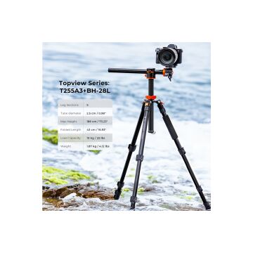 K&F Concept 186cm Deve Boynu Tripod (T255A3+BH-28L)