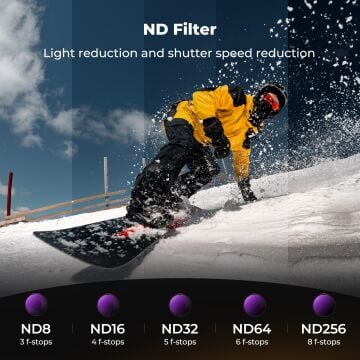 K&F Concept Osmo Action 6 Uyumlu Vidalı Filtre Seti (CPL ND8/16/32/64/256)