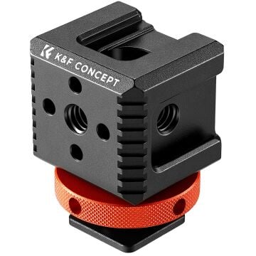 K&F Concept MS-75 Üçlü Cold Shoe Bağlantı Adaptörü / Flaş Kızağı Çoklayıcı