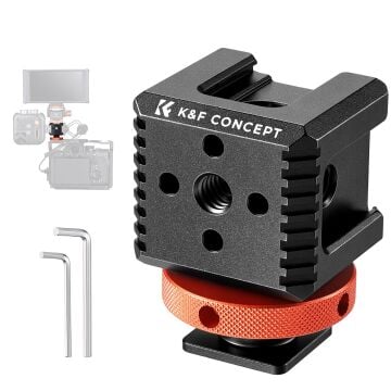 K&F Concept MS-75 Üçlü Cold Shoe Bağlantı Adaptörü / Flaş Kızağı Çoklayıcı