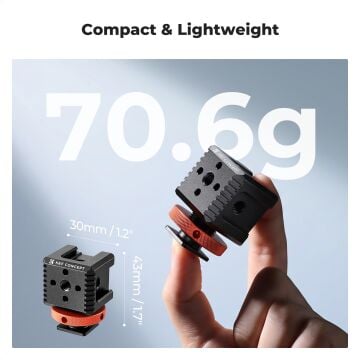 K&F Concept MS-75 Üçlü Cold Shoe Bağlantı Adaptörü / Flaş Kızağı Çoklayıcı