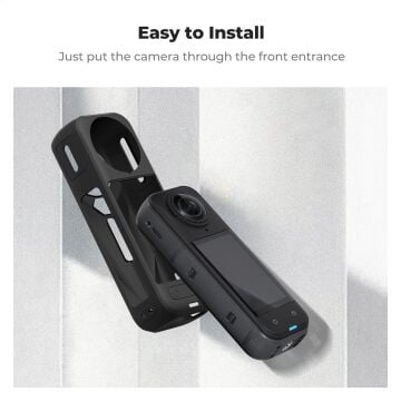 K&F Concept Insta360 X5 Uyumlu Silikon Koruma Kılıfı ve Lens Kapağı (Darbe Emici, Çizilmeye Dayanıklı)
